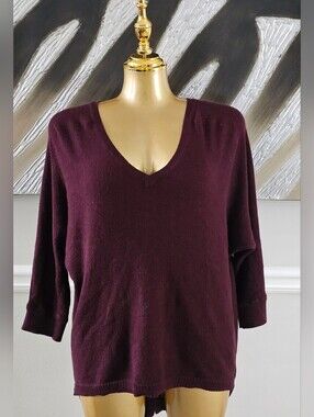 Express Womens Medium Burgundy V Neck Top